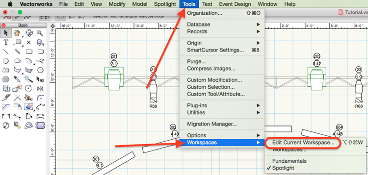 Go to Tools → Workspaces → Edit Current Workspace
